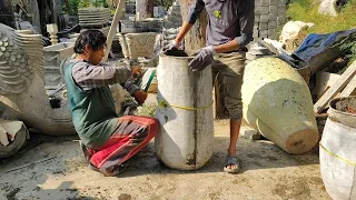 Large Plant Pot Making Process By Cement