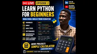 Learn Python for Beginners Variables Input Data Types Build a Simple Calculator PLSTech Live