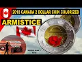 2018 Canada 2 Dollar Coin Armistice Colorized Poppy