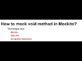 How to mock void method in Mockito