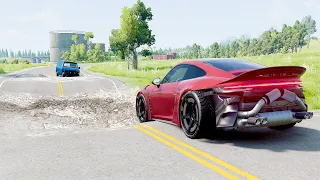 Mobil vs Potholes #26 - BeamNG Drive