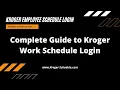 Kroger Eschedule Login at feed kroger com
