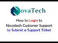 E1 - How to Login to Novatech Customer Support to Submit a Support Ticket