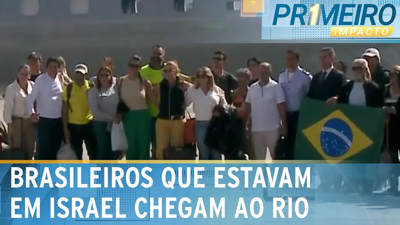 Brasileiros resgatados de Israel pousam no Rio de Janeiro (RJ) | Primeiro Impacto (11/10/23)