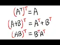 Properties of the transpose of a matrix linear algebra tutorial