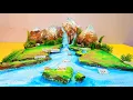 How to make 3D model of River River model making Landform model River model school project