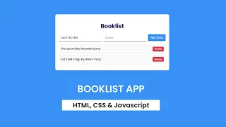Booklist App HTML CSS Javascript