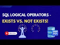 27 Logical Operators Exists Not Exists Learn SQL from Scratch