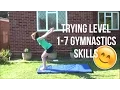 Trying Level 1-7 Gymnastics Skills Level Requirements