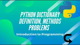 Dictionary Definition Method Problem - LECTURE 7 Introduction to Python Python for Beginners
