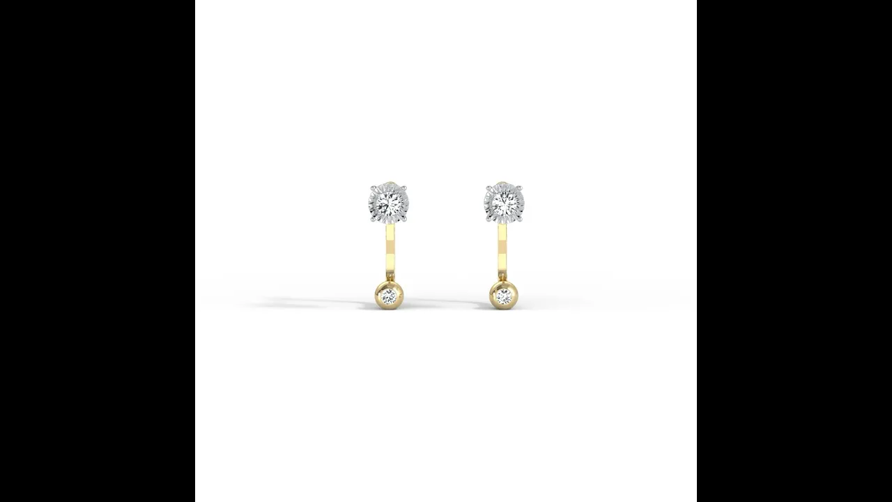 2-in-1 Convertible Round Lab-Grown Diamond Stud & Drop Earrings in Sterling Silver