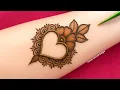 Very beautiful stylish heart shape mehndi design Easy simple mehndi design mehndi design mehndi