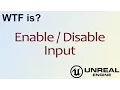 WTF Is Enable Disable Input in Unreal Engine 4 UE4