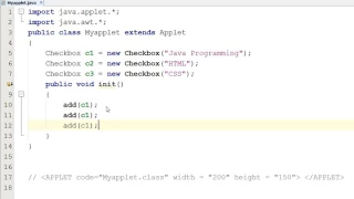 Checkbox in Java Applet Hindi