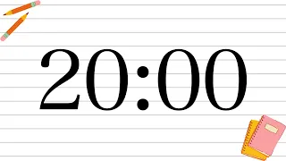 20 Minute Fun School Notebook Classroom Timer No Music Piano Alarm at End