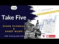TAKE FIVE - DAVE BRUBECK QUARTET PIANO TUTORIAL SHEET MUSIC FREE Intermediate Ver