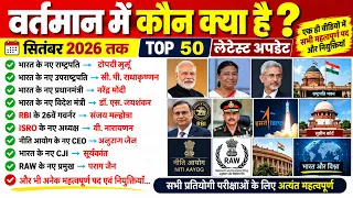 वर्तमान में कौन क्या है 2026 | Current Affairs 2026 | Vartman mein kaun kya hai | Latest Appointment