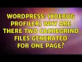 Wordpress Xdebug Profiler Why are there two cachegrind files generated for one page
