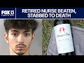 Florida man accused of beating stabbing retired nurse to death with wine bottle knife