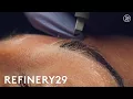 Microblading Permanent Eyebrow Tattoo Up Close Macro Beauty Refinery29