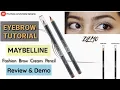 EYEBROW TUTORIAL FOR BEGINNER Maybelline fashion brow cream pencil review demo DarkBrown Grey Amisha