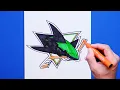 How to draw San Jose Sharks Logo NHL Team