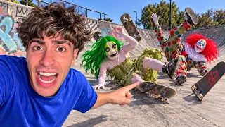 ALEJO IGOA LE ENSEÑA SKATE A LOS PAYASOS (CAIDAS GRACIOSAS)
