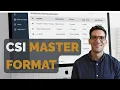 CSI Master Format - Explained