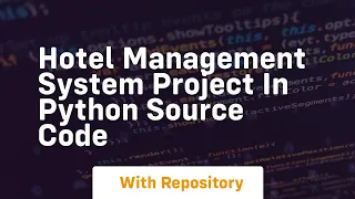 hotel management system project in python source code