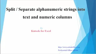 How to split separate alphanumeric strings into two columns in Excel