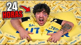 ME METÍ EN UN SQUISHY BUTTER GIGANTE DURANTE 24 HORAS 🧈 *algo me aplasta*