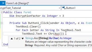 ASCII Text Encryption in VB 2015