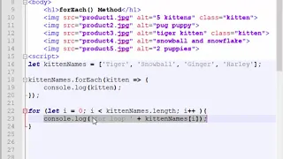 JavaScript forEach method compared to a for loop for both an array and node list
