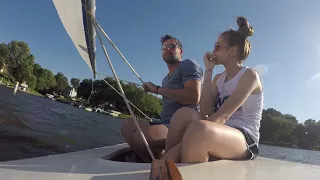 Sailing the Sunfish on Lake St. Louis with Gracie