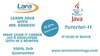 Tutorial-11 IF-ELSE-IF Block Java Tutorial for Beginners Lara Technology