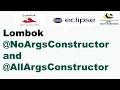 Lombok NoArgsConstructor and AllArgsConstructor Example KK JavaTutorials