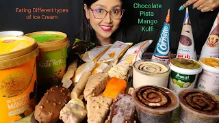 Eating Different types of Ice Cream | Big bites| Asmr Eating| Mukbang | Crunchy Food