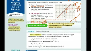 EnVision Algebra 2 Lesson 4-3 Multiplying and Dividing Rational Expressions - E R Example 1