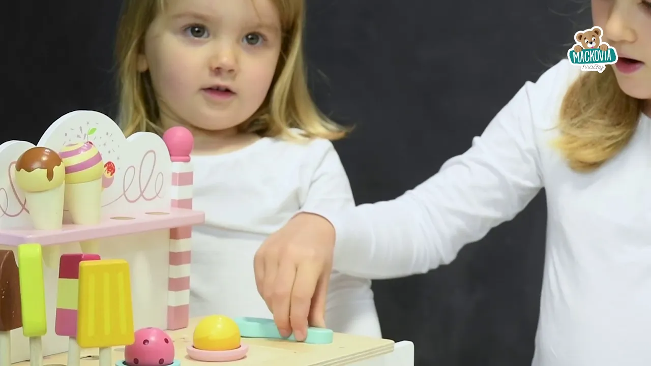 Drevené kuchynky - Drevený zmrzlinársky vozík Ice Cream Cart Tender Leaf Toys - 4