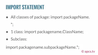 Lecture 12 - Importing Packages and Java Program Basics