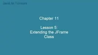 Chapter 11 Lesson 5 Extending the JFrame Class