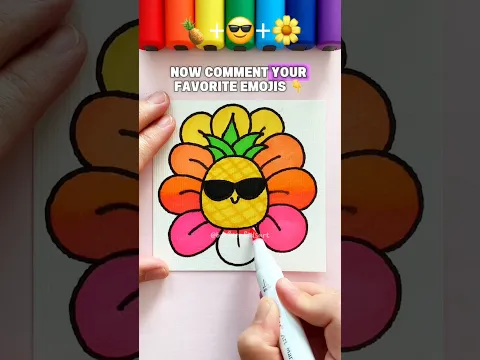👉 I Mixed 🍍😎🌼… Look What Happened! 👀 #emojimix #emojiart #drawing