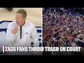 Gonzaga students throwing trash on court causes delay of game ESPN College Basketball