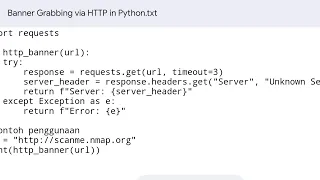 Banner Grabbing via HTTP in Python