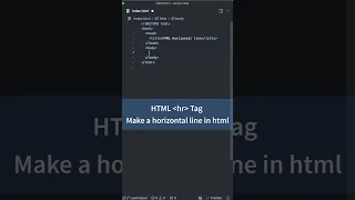 Make a Horizontal Line in HTML hr tag HTML CSS Tutorial for Beginners