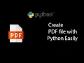 Create PDF file with Python Easily