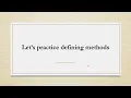 Java - Methods Review
