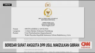 Beredar Surat Anggota DPR Usul Makzulkan Gibran