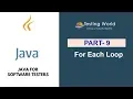 Java for Software Testers For Each Loop