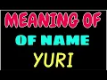 What does the name YURI mean YURI meaning in english Meaning of name YURI